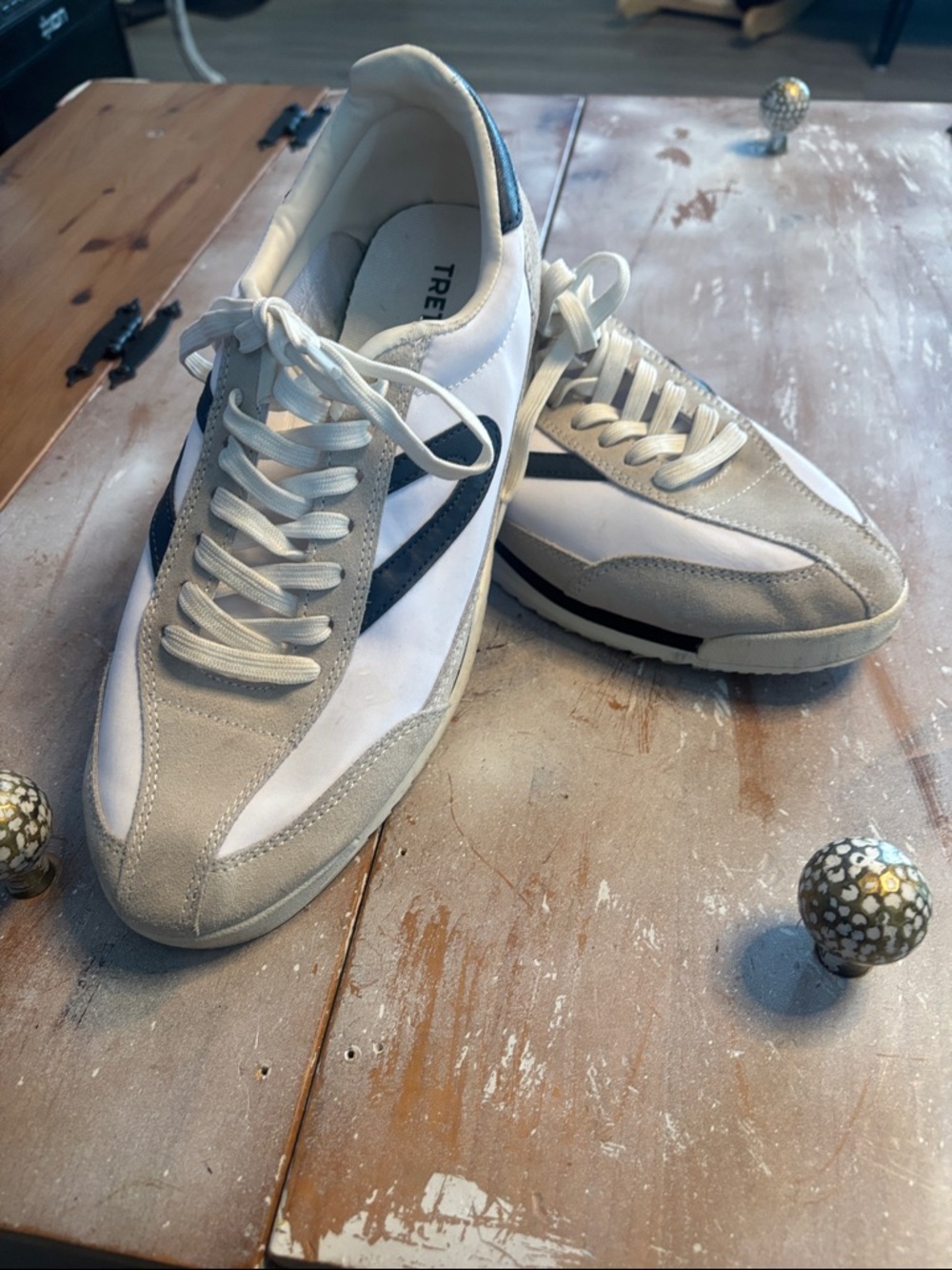 Tretorn White, Gray & Navy Retro Casual Sneakers